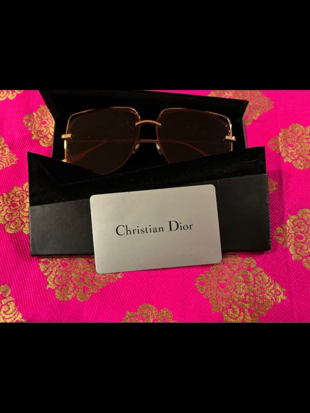 Dior Women’s Gold Frame Brown Lens Aviator Sunglasses